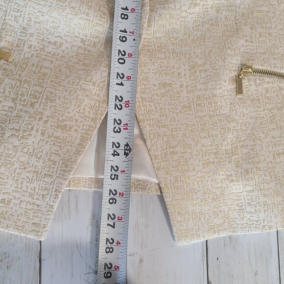 Peter Nygard Egyptian Cotton Blend Blazer Ivory Metallic Gold 16 NEW Classic - Picture 7 of 10
